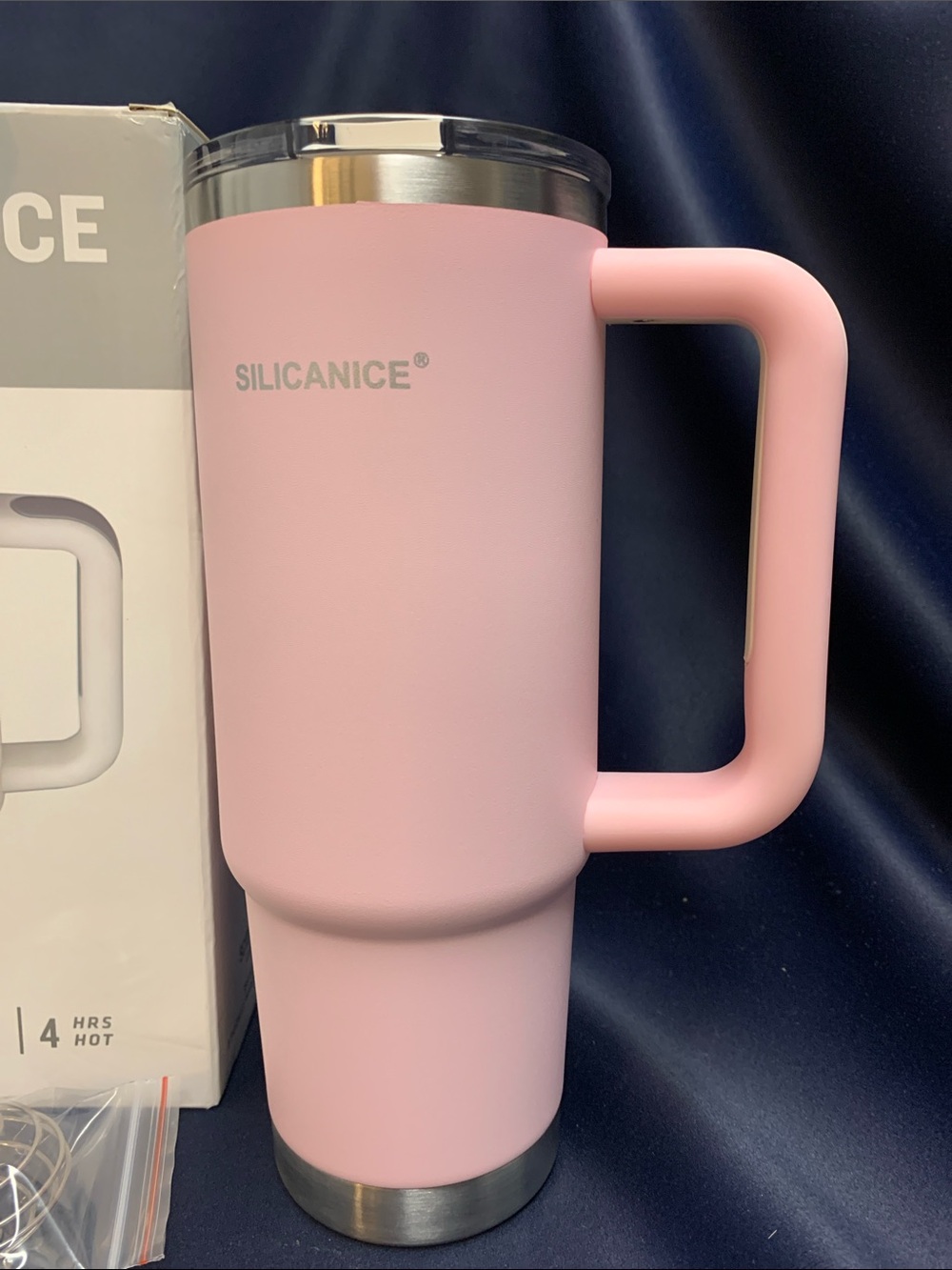 Silicanice Pink Travel Mug with Handle